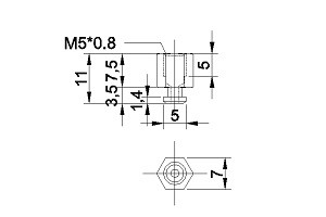 吸盤螺絲 M5