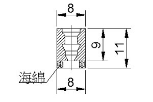 海綿吸盤 CA1-08D-口CA