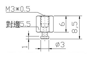 吸盤螺絲 M3