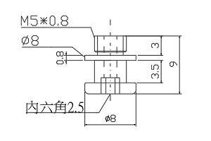 吸盤螺絲 M5