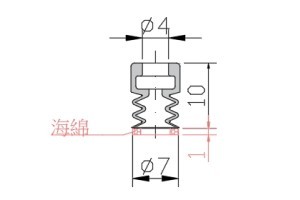 海棉吸盤 PC3-07-口1口